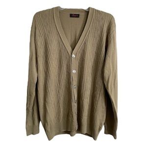 Gadoni Of Italy Women Vintage Knit Cardigan Sweater Khaki EU 40 Grandpa Academia